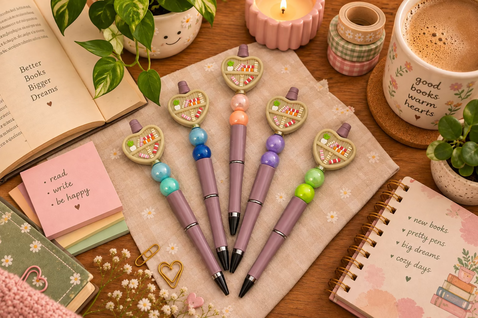 Bookshelf Beaded Pen